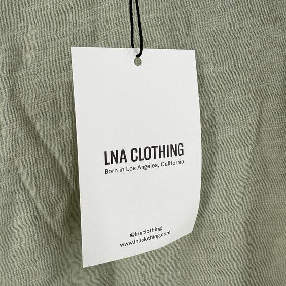 LNA CLOTHING Tee Size Large NWT Yara Smoke Green Crop Cropped Casual Comfy Top - Picture 6 of 9